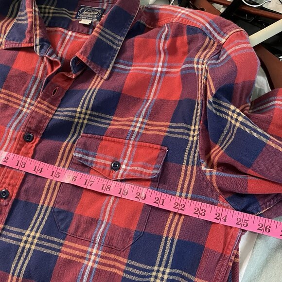 J. Crew Button Up Shirt Mens XXLT Red Plaid Lumberjack Preppy Cotton Sportsmen - Picture 6 of 7
